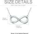 wholesale 925 Sterling Silver Infinity Pendant with Single Cubic Zirconia Accent - 18 Chain + Extender-0-3