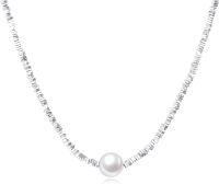 wholesale 925 Sterling Silver Box Chain with Freshwater Cultured Pearl Pendant Necklace for Women - Elegant Bridal -white