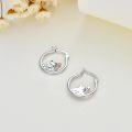 wholesale 925 Sterling Silver Frog with Tulip Flower Charm Hoop Earrings Gift for Women Girls-0-4