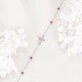 wholesale 925 Sterling Silver Platinum Plated Rose Quartz Sideways Cross Bracelet For Women-0-1