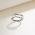 wholesale 925 Sterling Silver Blessed Cross Open Wrap Ring Platinum Plated Scripture Faith Jewelry-0-1