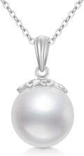 wholesale 14K Gold Chain with White Round Pearl Pendant Necklace for Women - 18 Length-0-0