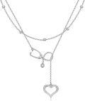 wholesale 925 Sterling Silver Heart Stethoscope Pendant Lariat Necklace for Women-0-0