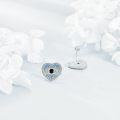 wholesale 925 Sterling Silver Heart Evil Eye Blue Crystal Stud Earrings for Women-0-3