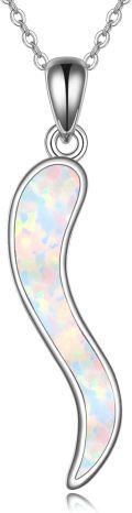 wholesale 925 Sterling Silver Opal Teardrop Pendant Necklace-0-0