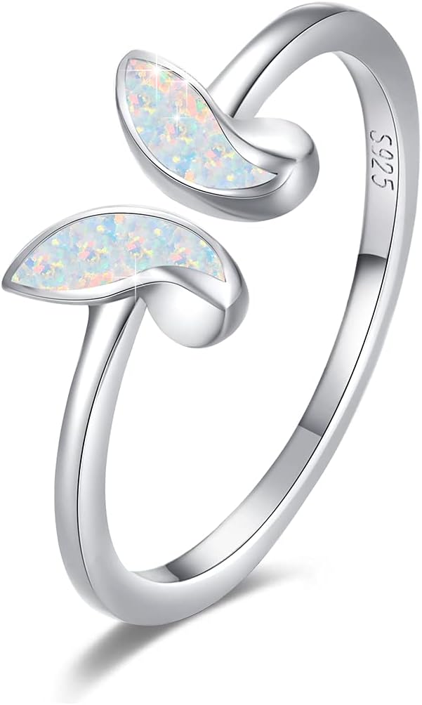 Sterling Silver Adjustable Open Ring Trendy Jewelry Gift for Women Christmas Birthday Engagement Wedding-0-0