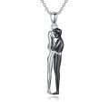wholesale 925 Sterling Silver Kissing Couple Pendant Necklace-0-0