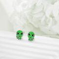 wholesale 925 Sterling Silver Green Alien Stud Earrings - Cute Spaceship  for Women & Girls-0-3