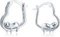 wholesale 925 Sterling Silver Sloth Huggie Hoop Earrings - Cute Animal Design  for Her-0-0