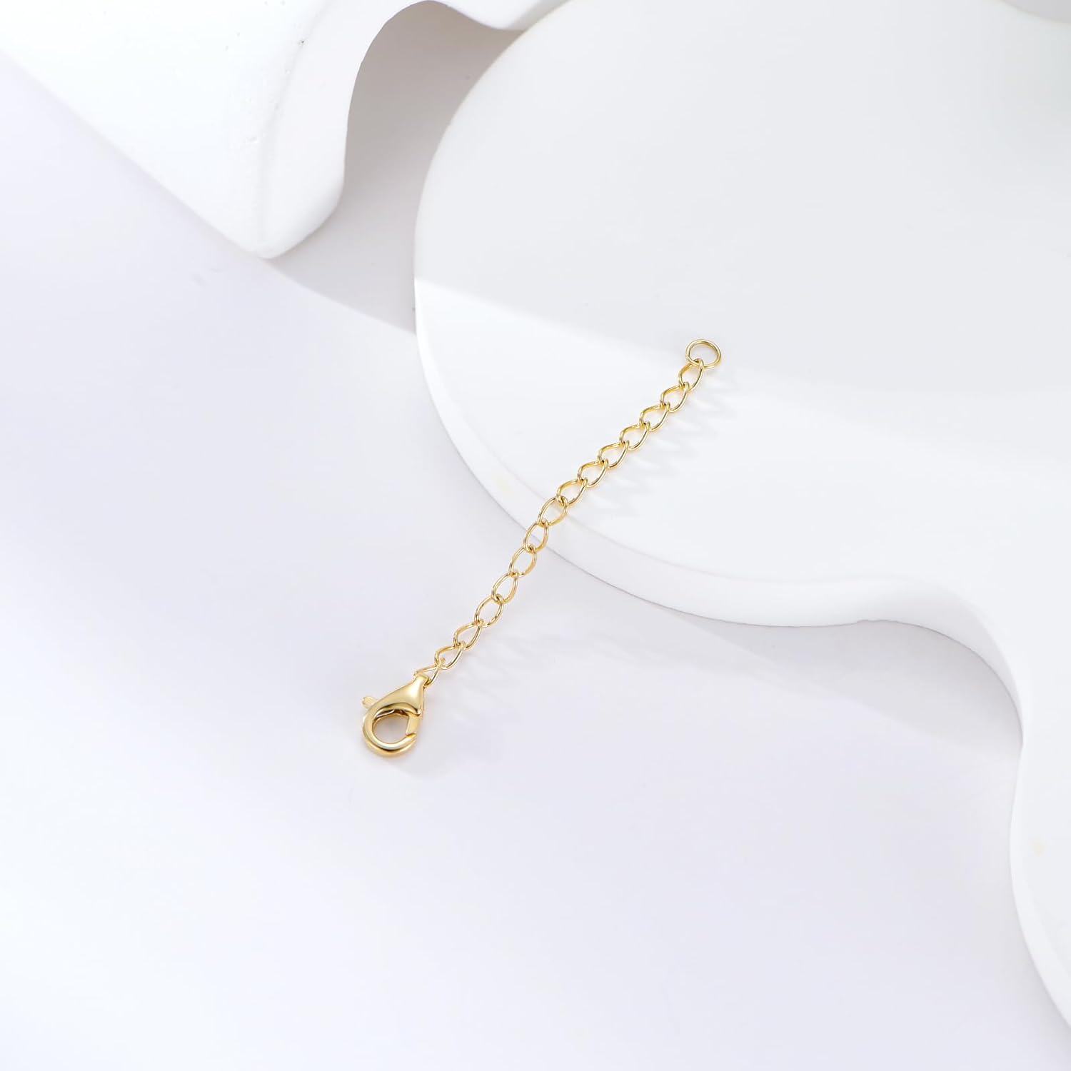 Gold Chain Extension with Lobster Clasp - Length Adjustable Jewelry Accessory for Necklaces and Anklets-0-2
