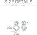 wholesale White Gold Plated 925 Sterling Silver Cubic Zirconia Square Stud Earrings for Women-0-2