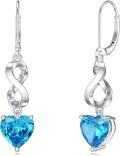 wholesale 925 Sterling Silver 12 Birthstone Infinity Leverback Drop Earrings for Women-0-0
