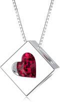 wholesale 925 Sterling Silver Ruby Pendant Necklace with AAAAA Natural Gemstone for Women-0-0