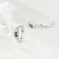 wholesale 925 Sterling Silver Blue Larimar Huggie Hoop Earrings Wholesale with Intricate Design-0-13