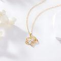 wholesale 14K Gold Diamond Heart Infinity Pendant Necklace - 3 CTW (Moissanite)-0-3