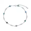 TOUPOP 925 Sterling Silver Natural Stone Ankle Bracelet-0-0