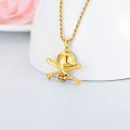 wholesale 925 Sterling Silver Gold Plated Baseball Helmet Crossed Bats Ball Pendant Necklace-0-1