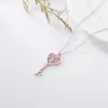 TOUPOP Sterling Silver Tree Of Life Key Necklace For Women-0-4