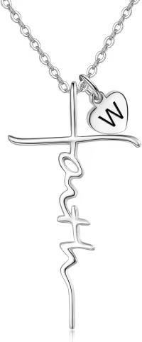 wholesale Sterling Silver Birthstone Faith Cross Pendant Necklace for Women-W-W
