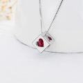 wholesale 925 Sterling Silver Ruby Pendant Necklace with AAAAA Natural Gemstone for Women-0-3