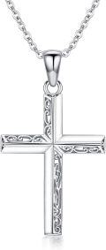 wholesale 925 Sterling Silver Cross Pendant Necklace with Chain - Religious Christian s for Women and Men-0-0