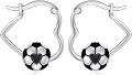 wholesale 925 Sterling Silver Soccer Ball Heart Hoop Earrings for Sports Lovers Gifts-0-0