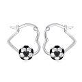 wholesale 925 Sterling Silver Soccer Ball Hoop Earrings-0-0