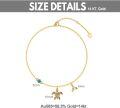 wholesale 14K Gold Turquoise Sea Turtle Charm Ankle Anklet for Women - 9 Inches-0-2
