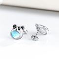 wholesale 925 Sterling Silver Panda Moonstone Studs Hypoallergenic s for Girls and Women-0-2