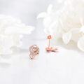 wholesale Rose Gold Heart Infinity CZ Stud Earrings for Women Girls Minimalist  925 Sterling Silver Hypoallergenic-0-2