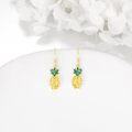 wholesale 925 Sterling Silver Gold Plated Pineapple Skull Drop Dangle Earrings for Women Girls Gifts-0-2