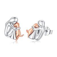 wholesale 925 Sterling Silver Hypoallergenic Rose Gold Plated Puppy Stud Earrings for Women Girls Pet Animal s-A01-Rose Gold Dog