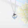 wholesale 925 Sterling Silver Crescent Moon Witch Hat Cat Charm Necklace for Women's Gifts-0-5
