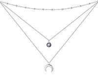 wholesale Sterling Silver Gold Plated Moonstone Crescent Moon Choker Necklace for Women-September