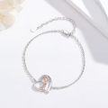 wholesale 925 Sterling Silver Heart-Shaped Charm Bracelet with Golfer Figurine Sporty Gift for Women Girls-0-1