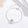 wholesale 925 Sterling Silver Heart-Shaped Charm Bracelet with Golfer Figurine Sporty Gift for Women Girls-0-1