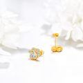 wholesale 14k Gold Animal Paw Print Cubic Zirconia Stud Earrings-0-3