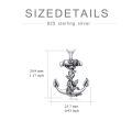 wholesale 925 Sterling Silver Anchor Pendant Necklace Wholesale With Rope Detail-0-10
