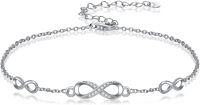 wholesale TOUPOP Infinity Anklet For Women 925 Sterling Silver Adjustable Foot Anklet Bracelet Endless Love Ankle Jewelry Christmas Birthday Gifts For Her Mom Sister -undefined