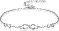 wholesale TOUPOP Infinity Anklet For Women 925 Sterling Silver Adjustable Foot Anklet Bracelet Endless Love Ankle Jewelry Christmas Birthday Gifts For Her Mom Sister -0-0
