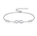 TOUPOP 925 Sterling Silver Infinity Anklet Adjustable Ankle Bracelet Gift for Women-0-0