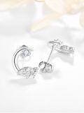 wholesale 925 Sterling Silver Turtle & Crescent Moon Stud Earrings for Women - Hypoallergenic  Set-0-1