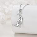wholesale 925 Sterling Silver Greyhound Dog Pendant Necklace for Women Girls  43cm Chain Length-0-1