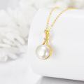 wholesale 14k Gold And Pearl Drop Necklace Wholesale Set With Lab Diamond Accents-0-4