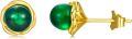 wholesale 925 Sterling Silver Plated Gold  Green Gemstone Ball Stud Earrings Women s Birthday Gift-0-0
