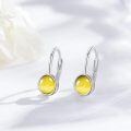 wholesale 925 Sterling Silver 7mm Egg Cut Birthstone Leverback Drop Earrings for Women Girls-0-1