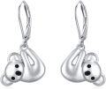 wholesale 925 Sterling Silver Koala Bear Dream Catcher Drop Earrings for Women-0-0