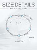 wholesale 925 Sterling Silver Turquoise Beaded Chain Anklet Bracelet for Women-0-21