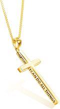 wholesale Sterling Silver Cross Necklace Philippians 4 13 I Can Do All Things Inspirational Gift-0-37
