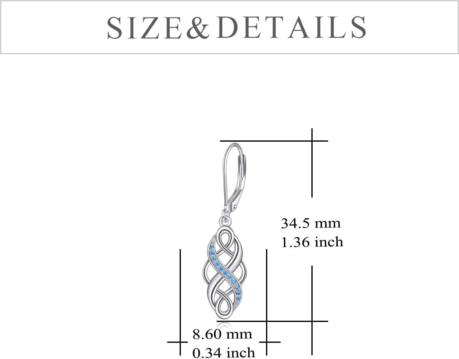 wholesale 925 Sterling Silver Black and White Opal Celtic Knot Drop Earrings with Leverbacks for Women-0-4